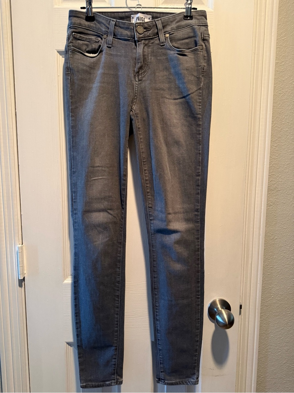 PAIGE Verdugo Ultra Skinny Gray Jeans Size 26 Stretch Mid Rise